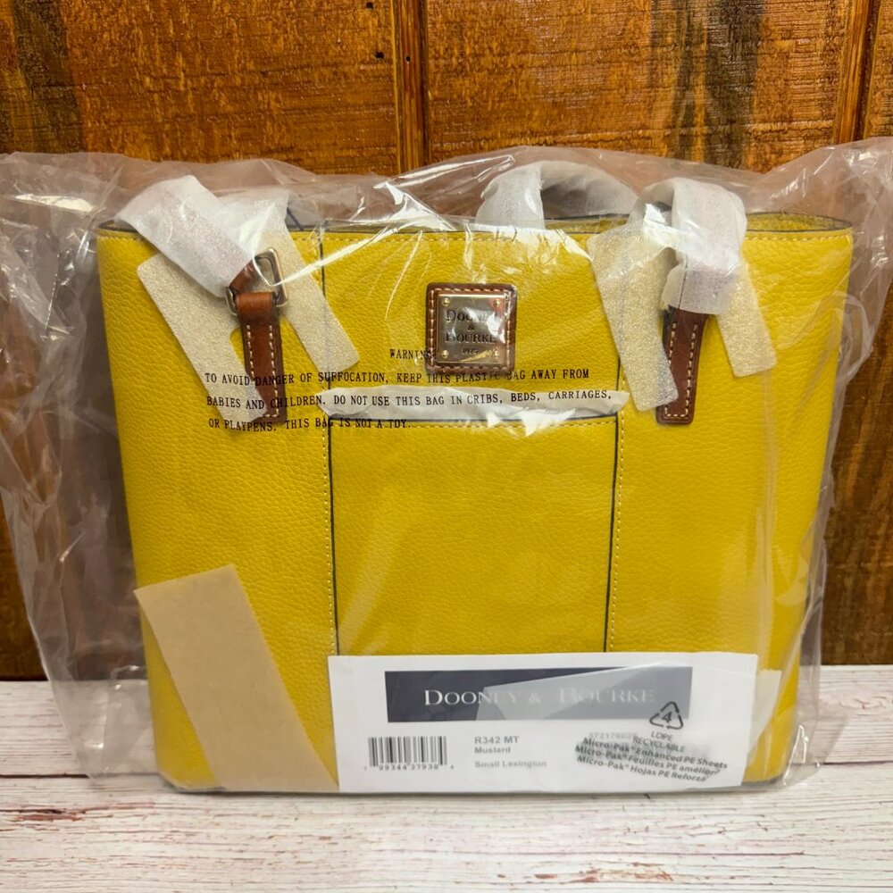 Dooney & Bourke Pebble Grain Small Lexington Tote - Mustard - Picture 5 of 6